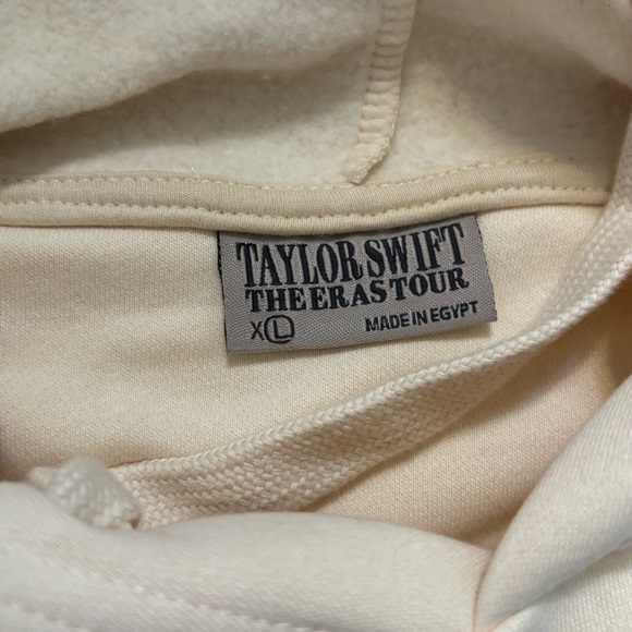 Taylor Swift The Eras Tour Hoodie Womens Size XL Extra Large Cream Black Color - Picture 4 of 4